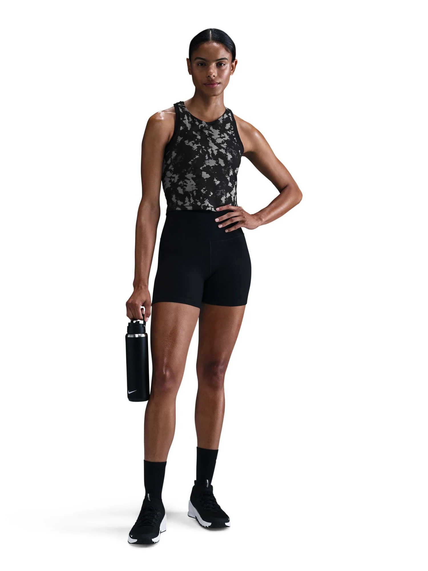 Nike Women's One Fitted Dri-FIT Cropped Printed Tank Top