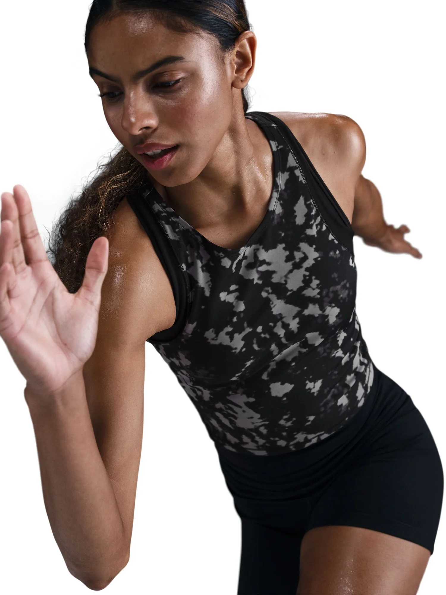 Nike Women's One Fitted Dri-FIT Cropped Printed Tank Top - Image 4